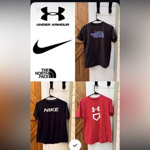 Boys Nike, Under Armour and North Face short Sleeve T-shirts